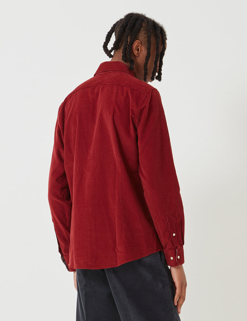 Barbour Cord 1 Tailored Shirt - Rust Red