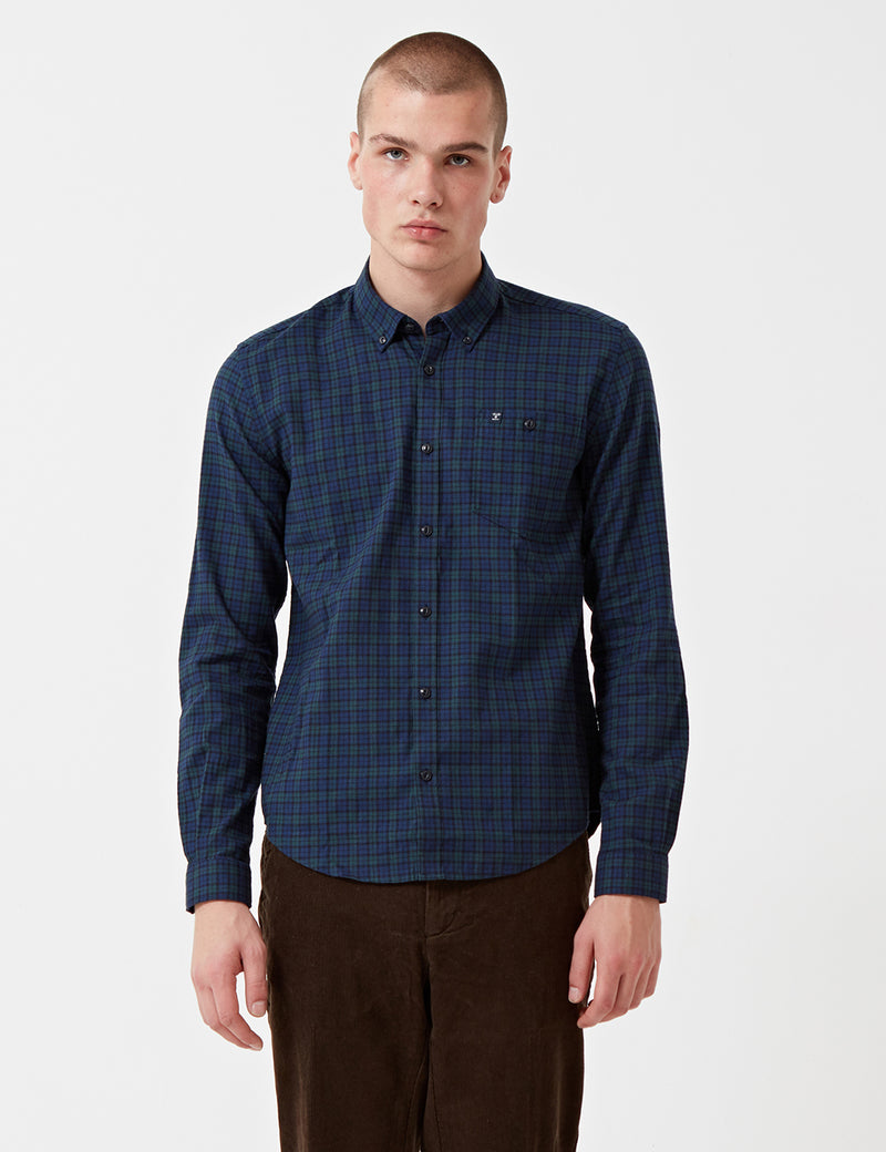 Barbour Fletcher Flannel Shirt - Navy Blue