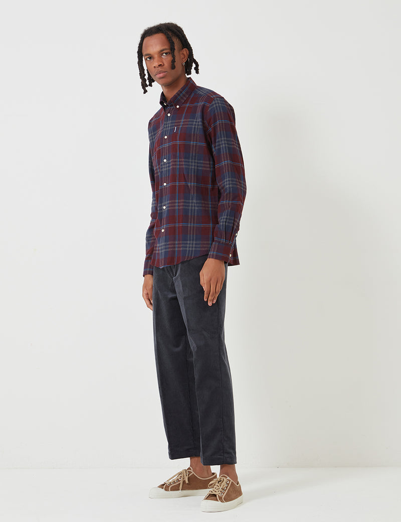 Barbour Highland Check 7 Tailored Shirt - Merlot Red