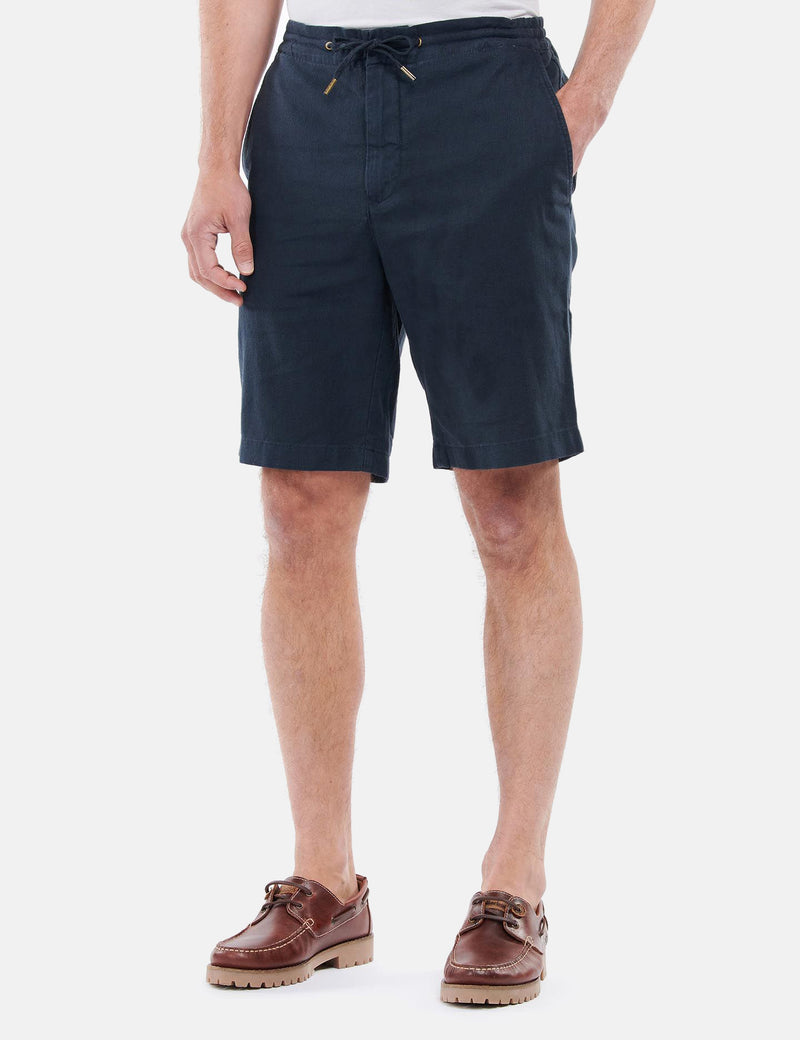 Barbour Shorts aus Leinen-Baumwoll-Mix - City Navy Blue