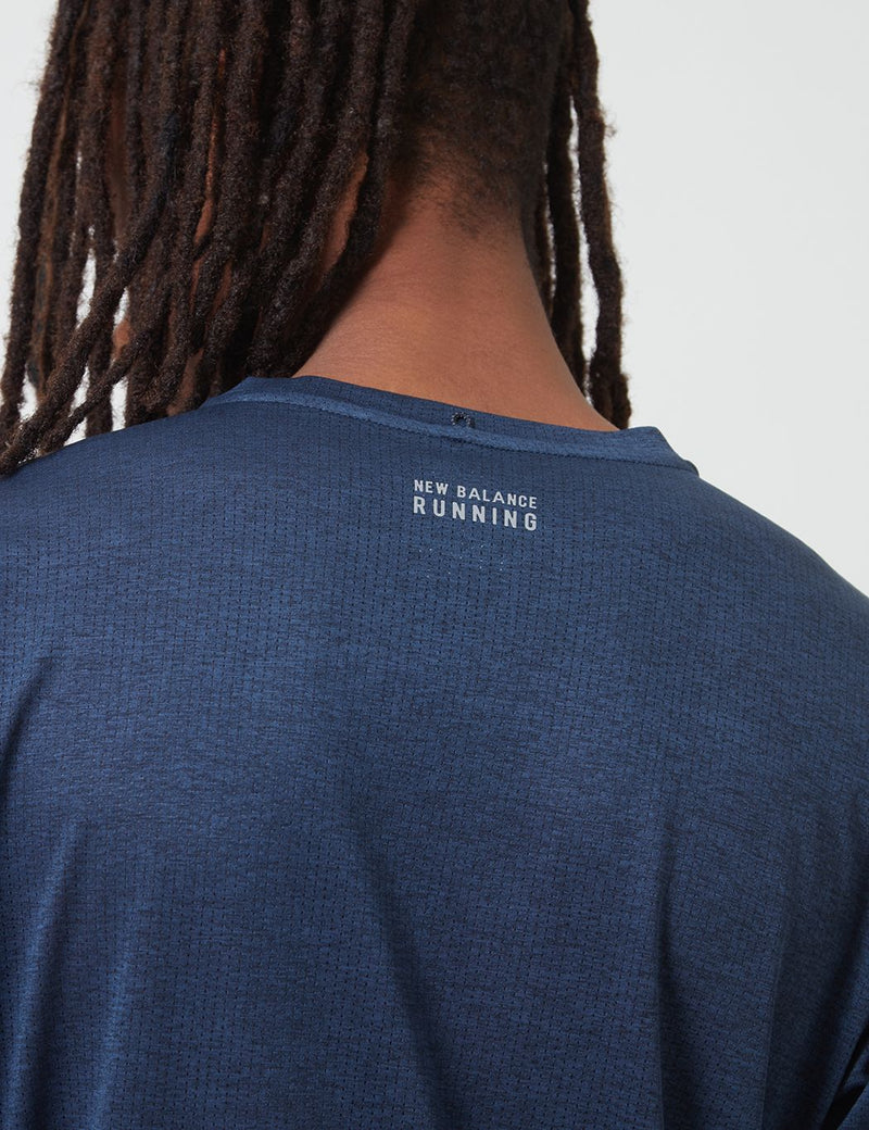 New Balance 임팩트 런 티셔츠-블루