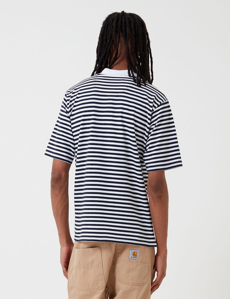 T-Shirt Barbour Inver Stripe (White Label) - Bleu Marine