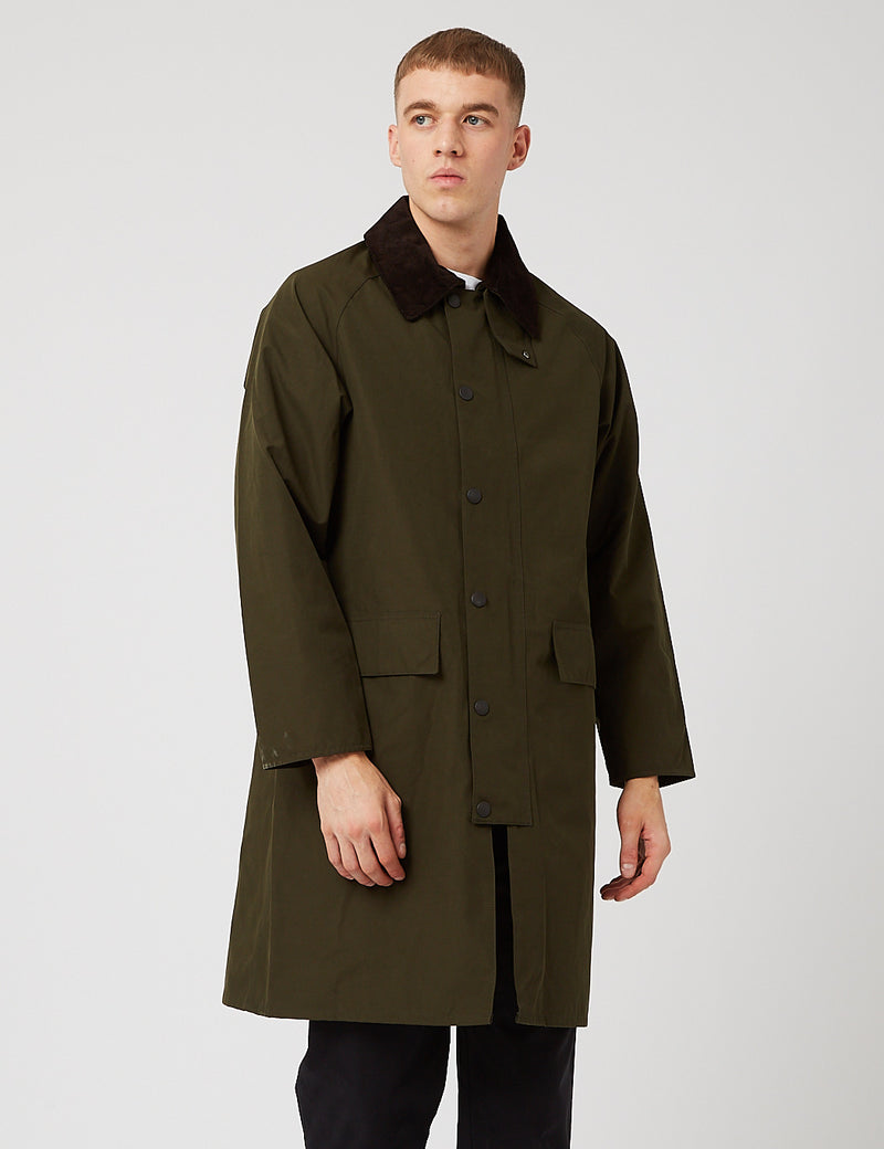 Barbour 방수 슬림 Burghley 재킷 - Sage Green