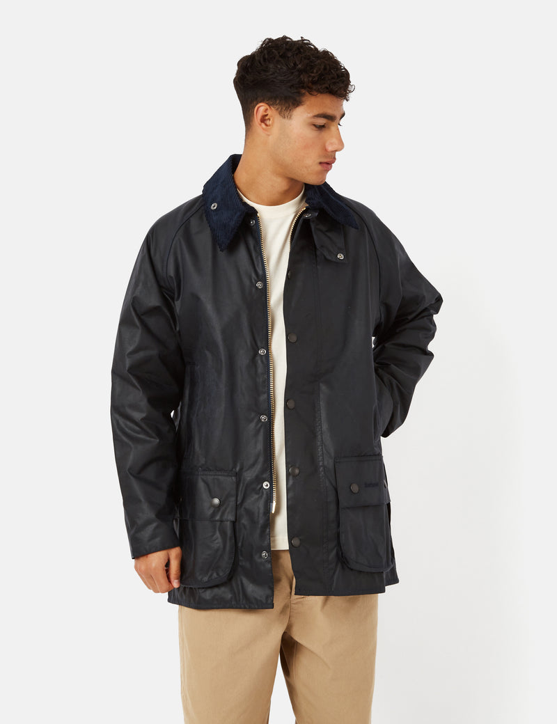 Barbour Beaufort Wax Jacket Navy Blue I Urban Excess URBAN EXCESS barbour-beaufort-wax-jacket-navy-blue-i-urban-excess-urban-excess