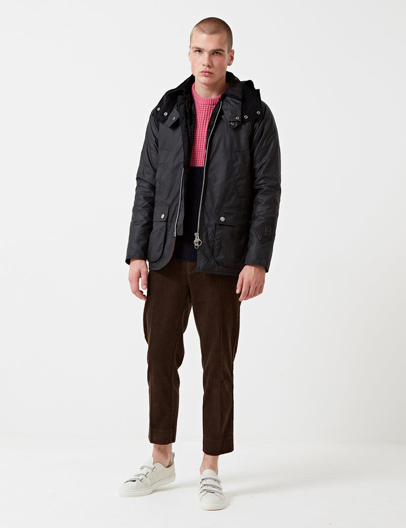 Barbour x Wood Wood Souter Wax Jacket - Black