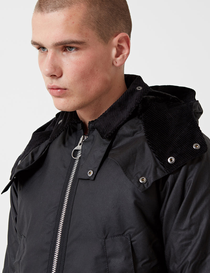 Barbour x Wood Wood Souter Wax Jacket - Black