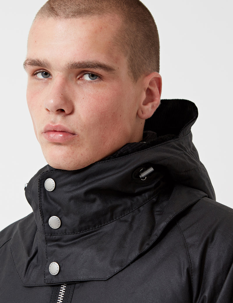 Barbour x Wood Wood Souter Wax Jacket - Black