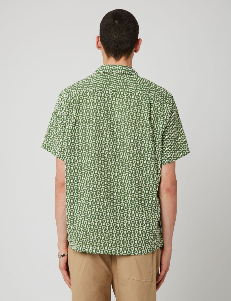 Portuguese Flannelフォークロア3SSシャツ-グリーン
