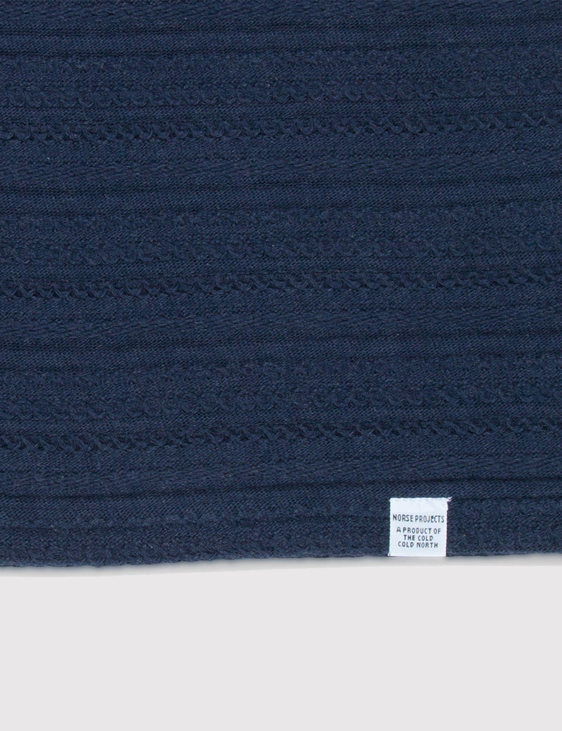 Norse Projects Niels Textured StripeTシャツ-ネイビー