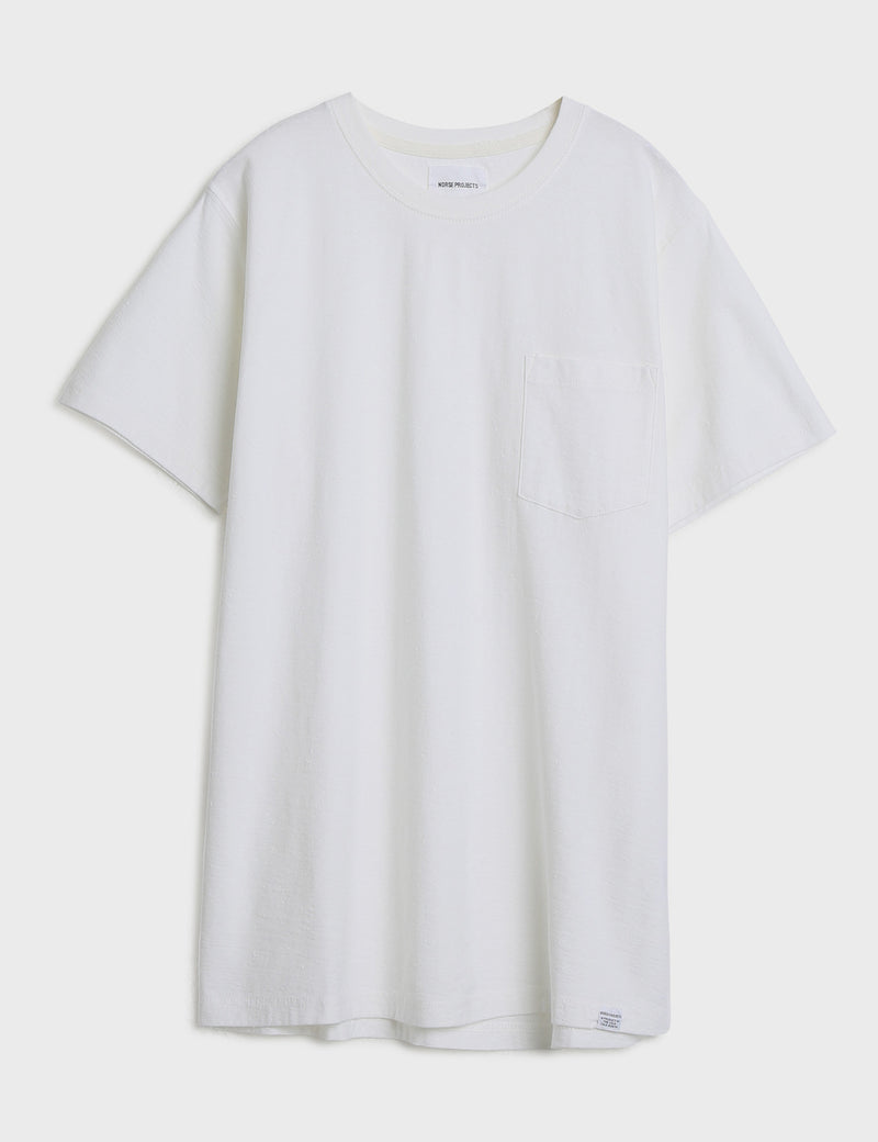 T-Shirt Boucle De Poche Niels Norse Projects - Blanc