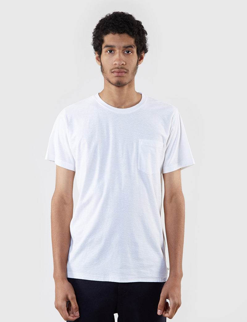 T-Shirt Boucle De Poche Niels Norse Projects - Blanc