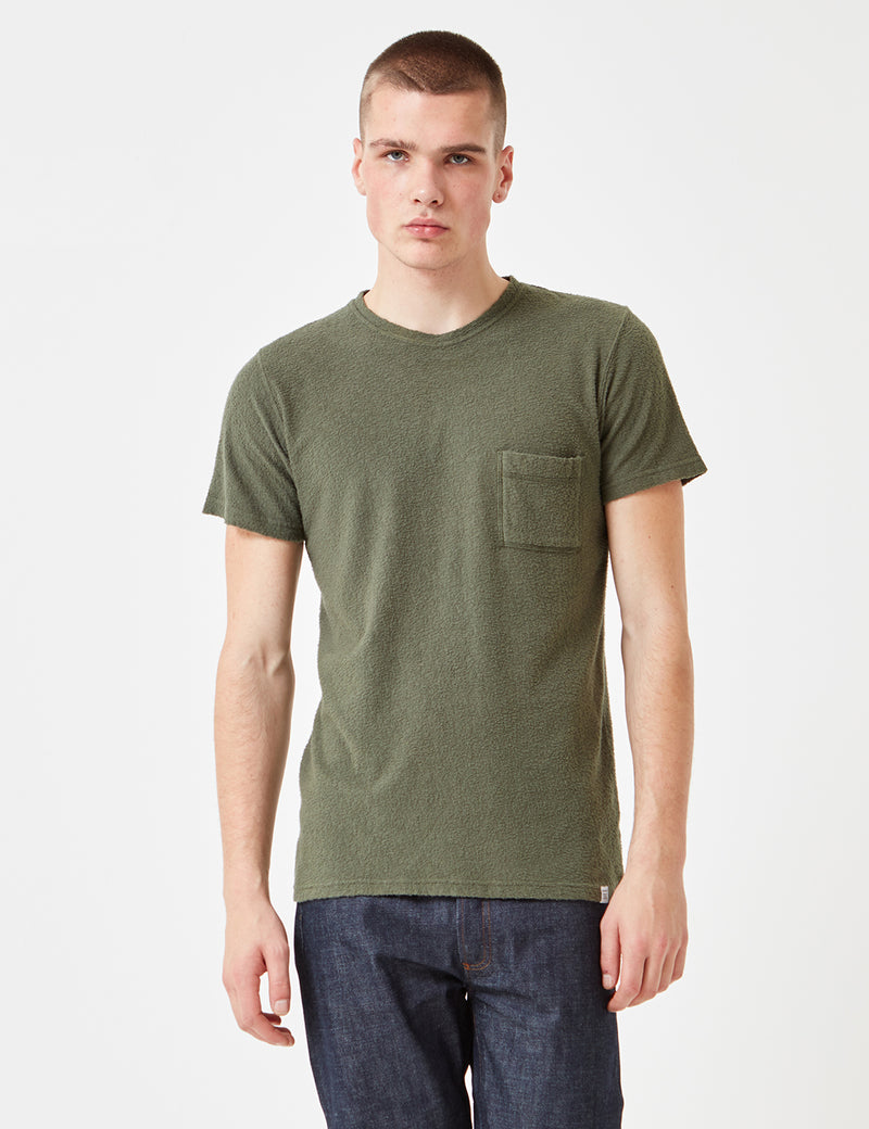 T-Shirt à Poche Japonais Norse Projects Niels - Olive séchée