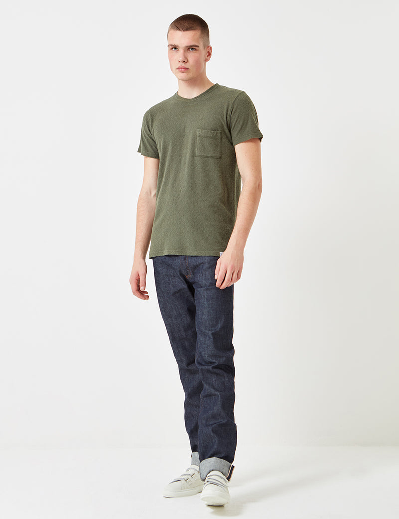 Norse Projects Niels Japanese Pocket T-Shirt - Dried Olive
