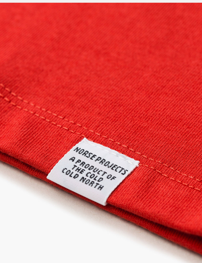 Norse Projects Niels Standard T-Shirt - Coral Red