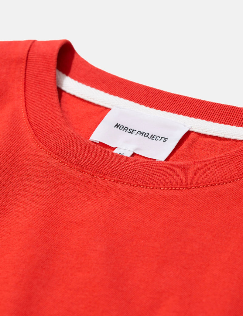 Norse Projects Niels Standard T-Shirt - Coral Red