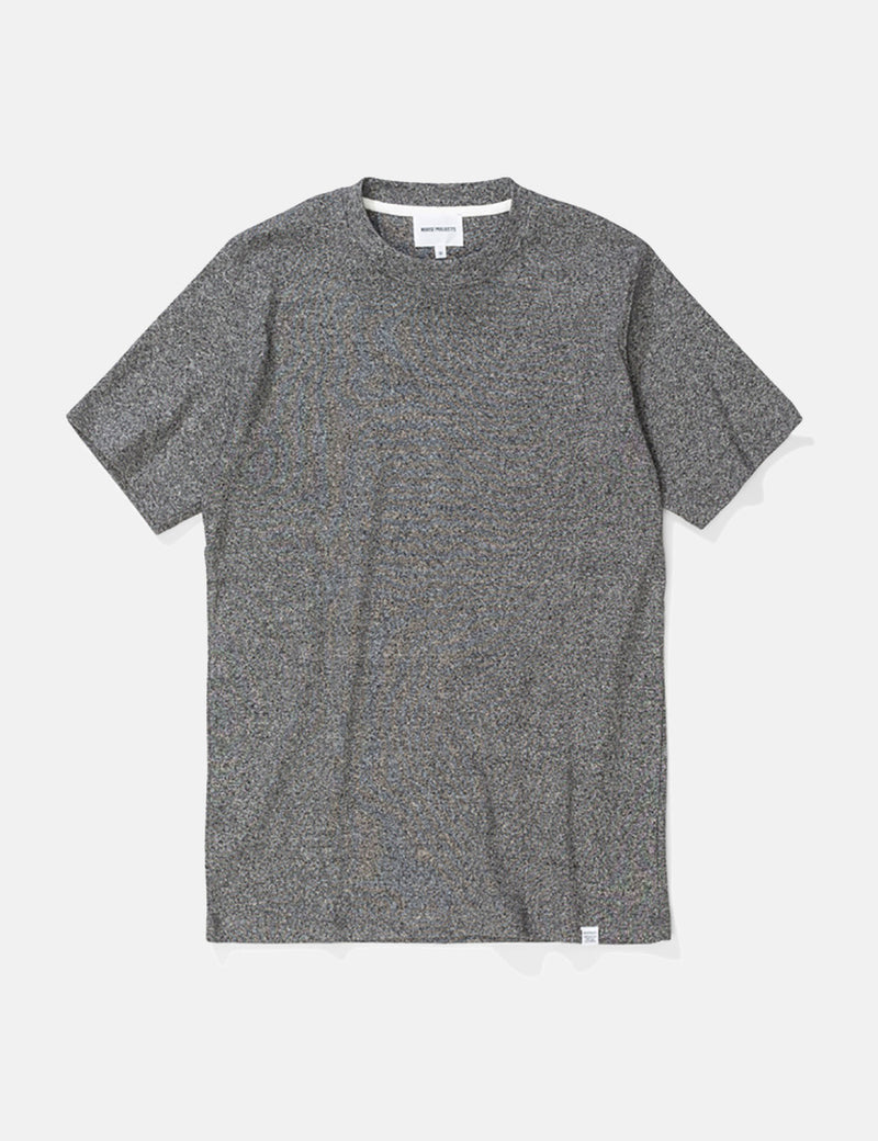 Norse Projects James Melange Rib T-Shirt - Charcoal Grey