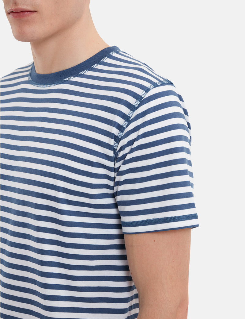Norse Projects Niels Classic StripeTシャツ-AnnodizedBlue