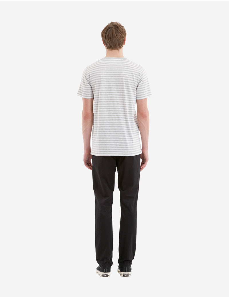 T-Shirt à Rayures Classiques Norse Projects Niels - Light Grey Melange