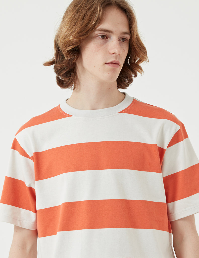 Norse Projects Johannes Wide Stripe T-Shirt - Burned Red