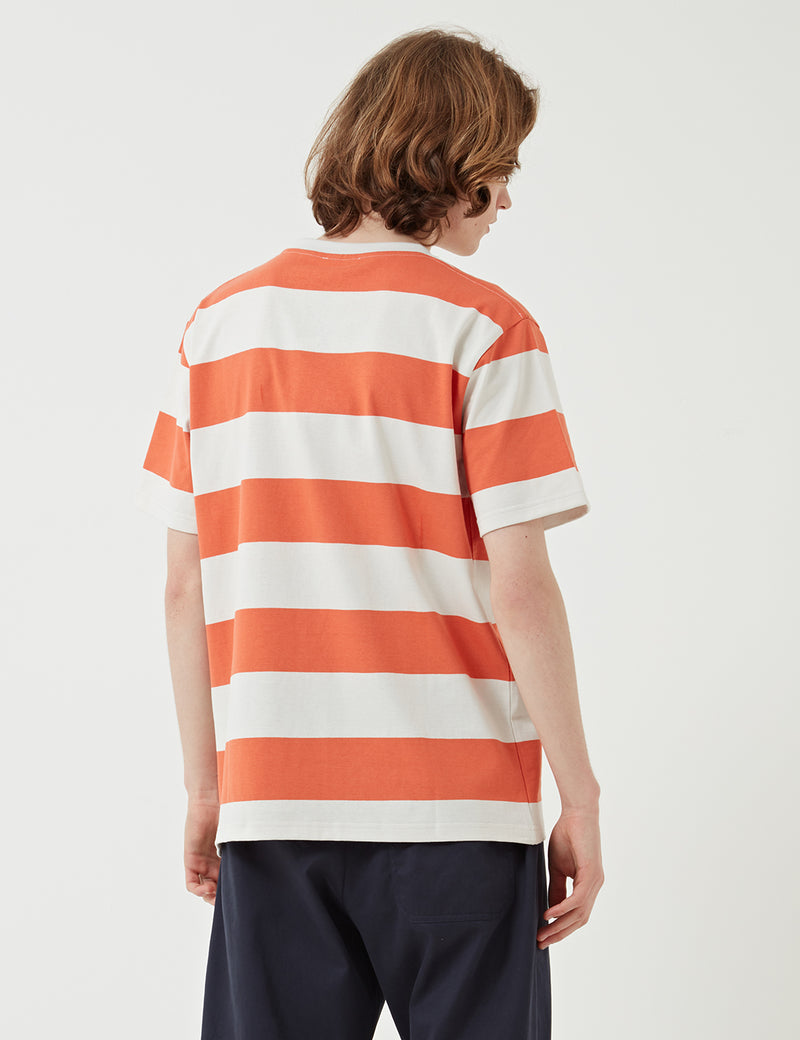 Norse Projects Johannes Wide Stripe T-Shirt - Burned Red