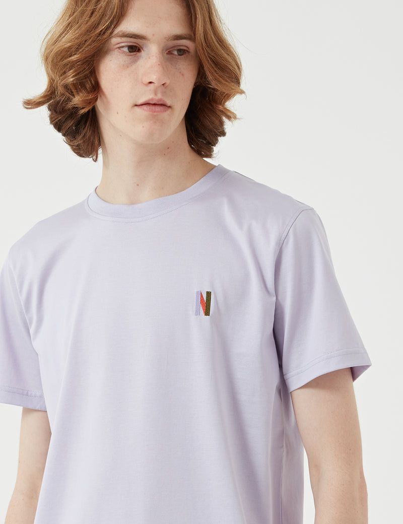 Norse Projects Niels Multi N Logo T-Shirt - Heather Purple