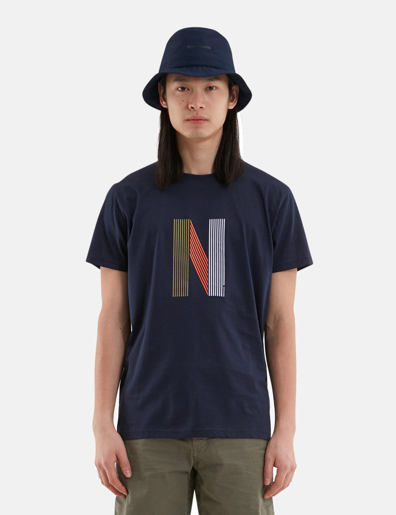 T-Shirt à Logo Norse Projects Niels Layer - Dark Navy
