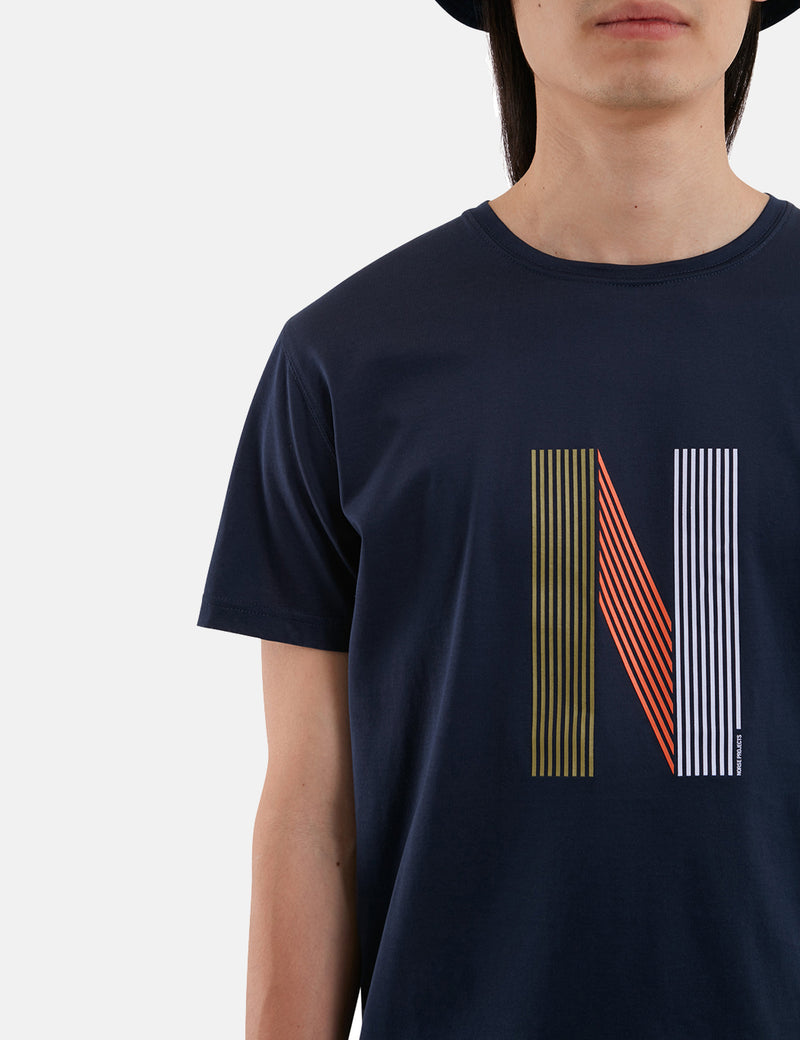 T-Shirt à Logo Norse Projects Niels Layer - Dark Navy