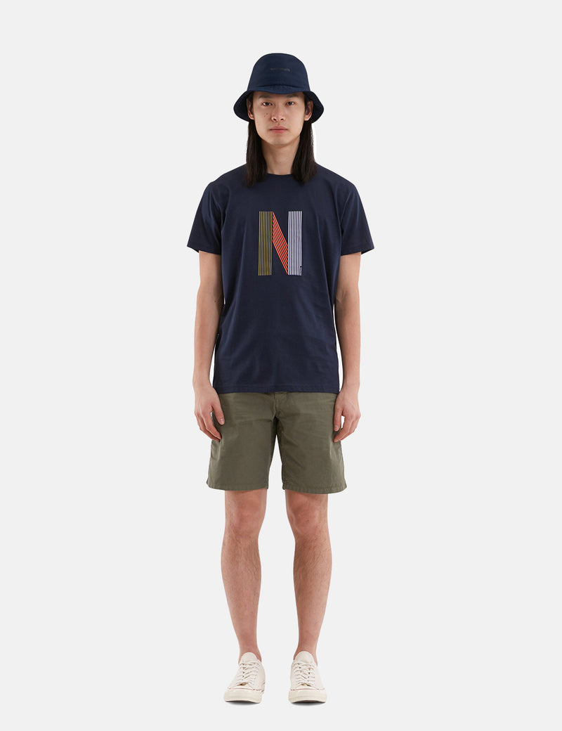 T-Shirt à Logo Norse Projects Niels Layer - Dark Navy
