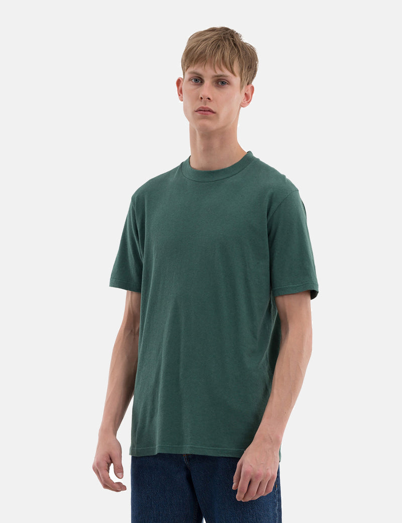 NorseProjectsジェームズコットンリネンTシャツ-昆布グリーン