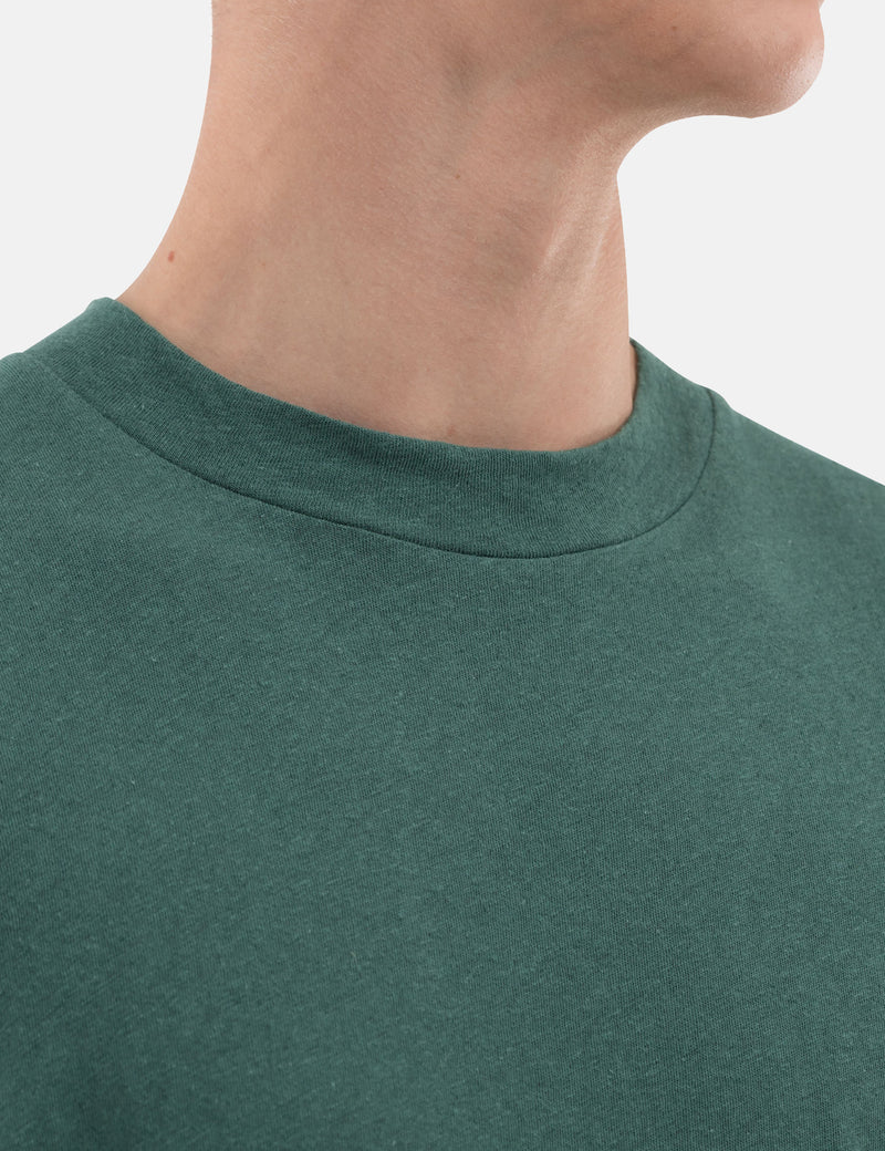 NorseProjectsジェームズコットンリネンTシャツ-昆布グリーン