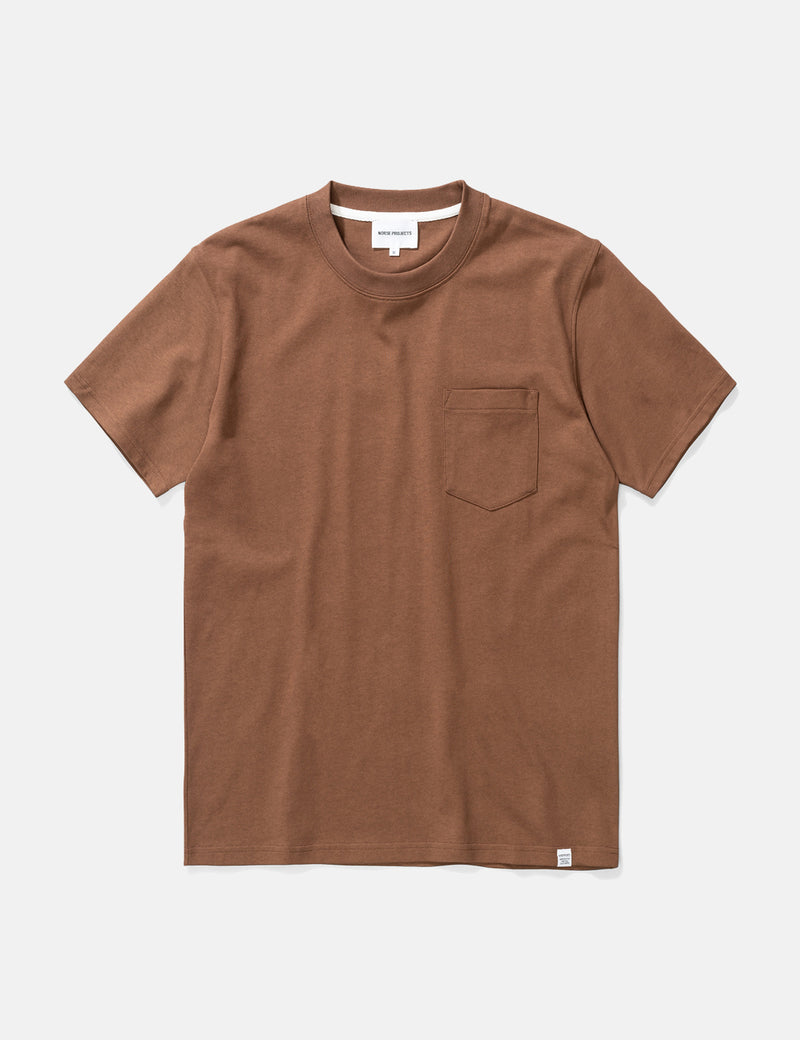 Norse Projects Johannes Pocket T-Shirt - Duck Brown
