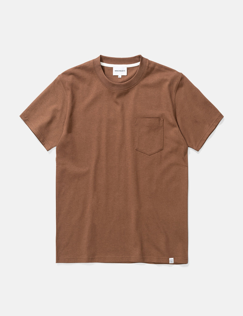 Norse Projects Johannes Pocket T-Shirt - Duck Brown