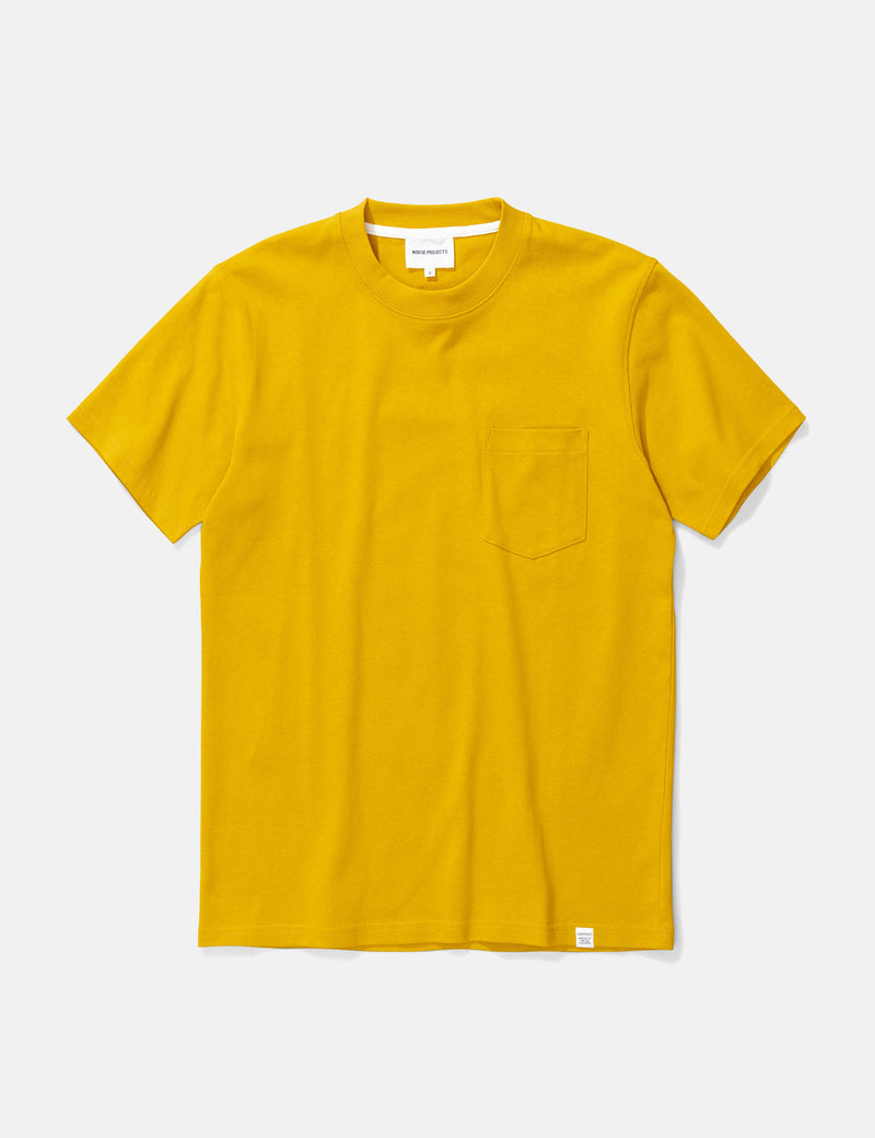 Norse Projects Johannes Pocket T-Shirt-Montpellier Yellow