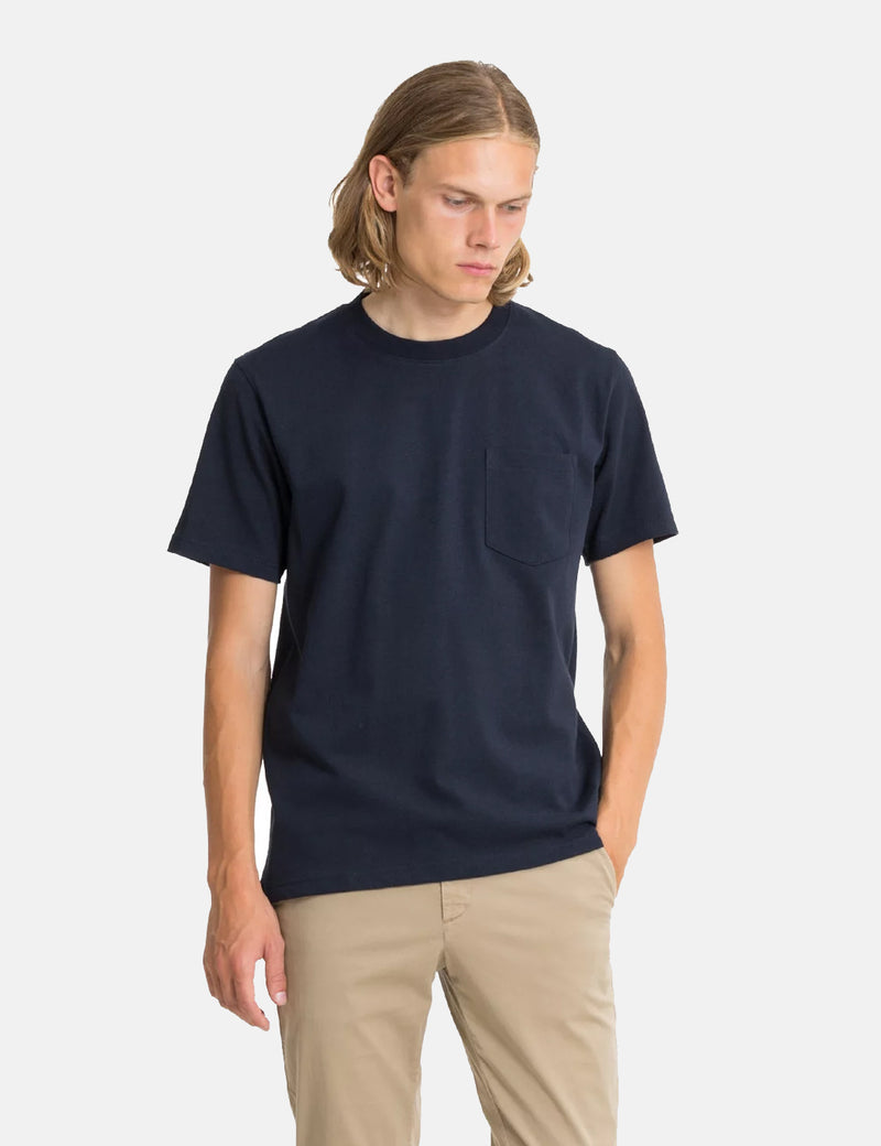 Norse Projects Johannes Pocket T-Shirt - Dark Navy Blue