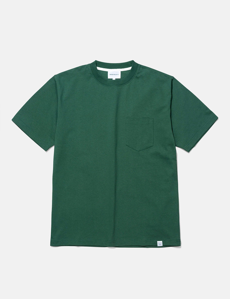Norse Projects Johannes Pocket T-Shirt-Dartmouth Green