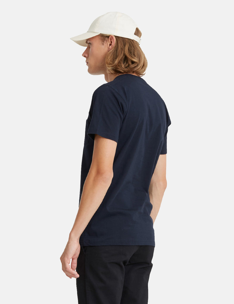 Norse ProjectsNielsクラシックアイビーロゴTシャツ-ダークネイビーブルー