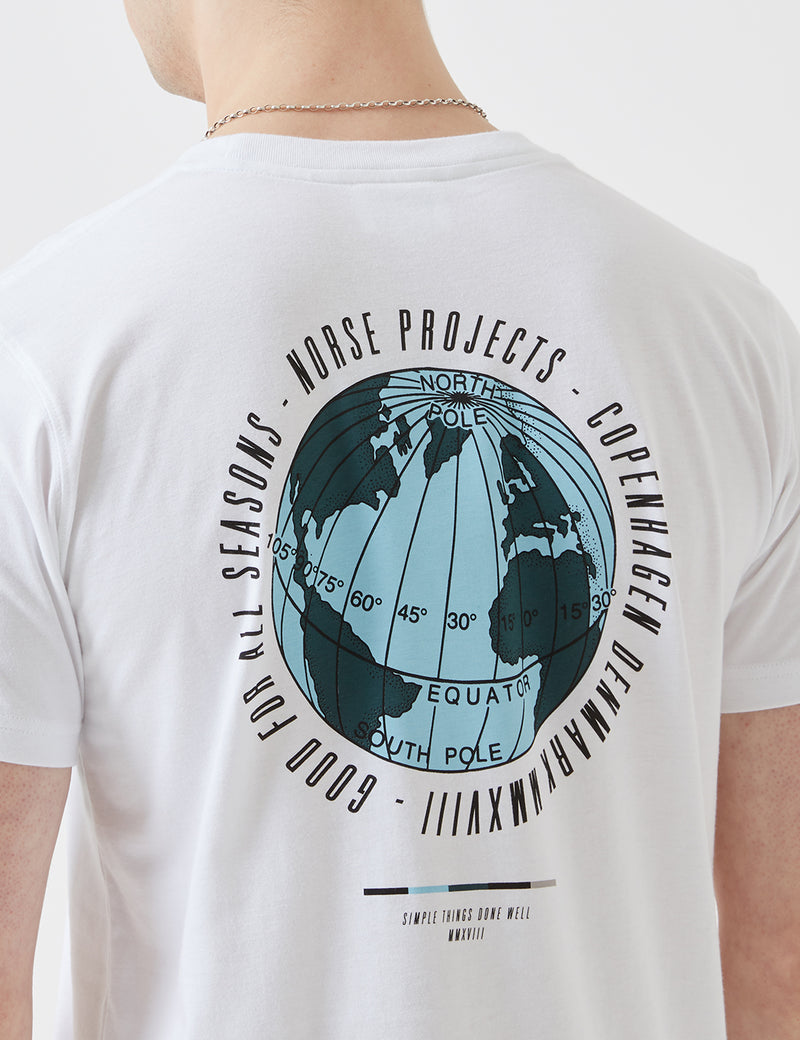 Norse Projects Niels Globe Logo T-Shirt - White
