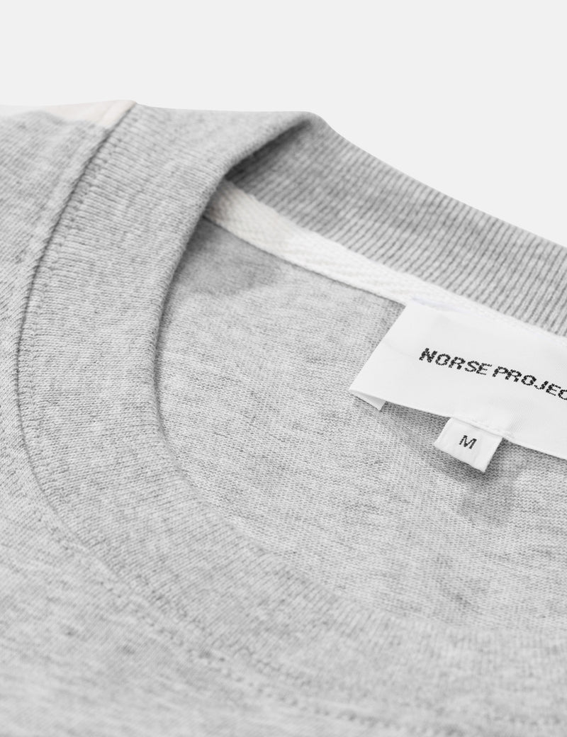 Norse Projects Johannes Block Stripe T-Shirt - Light Grey Melange