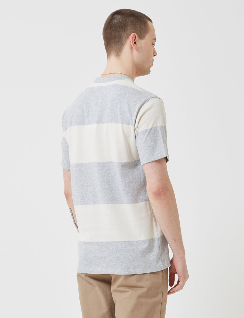 Norse Projects Johannes Block Stripe T-Shirt - Light Grey Melange