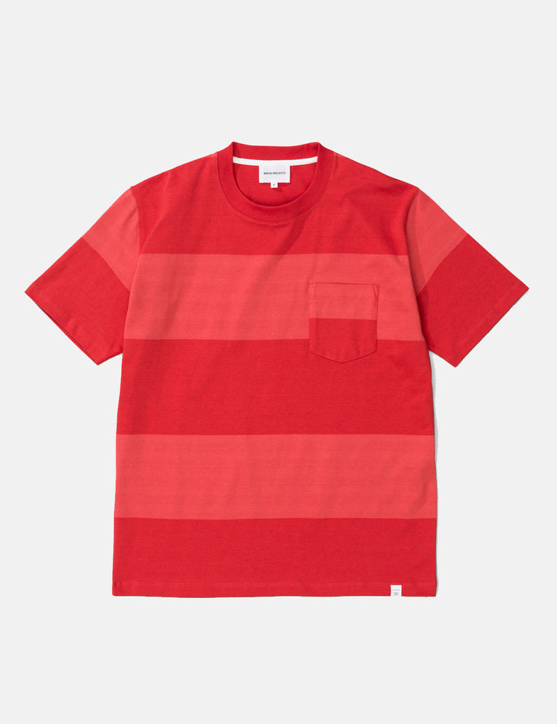 Norse Projects Johannes Block StripeTシャツ-AskjaRed