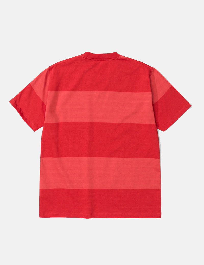 T-Shirt à Rayures Bloc Johannes Norse Projects - Askja Red