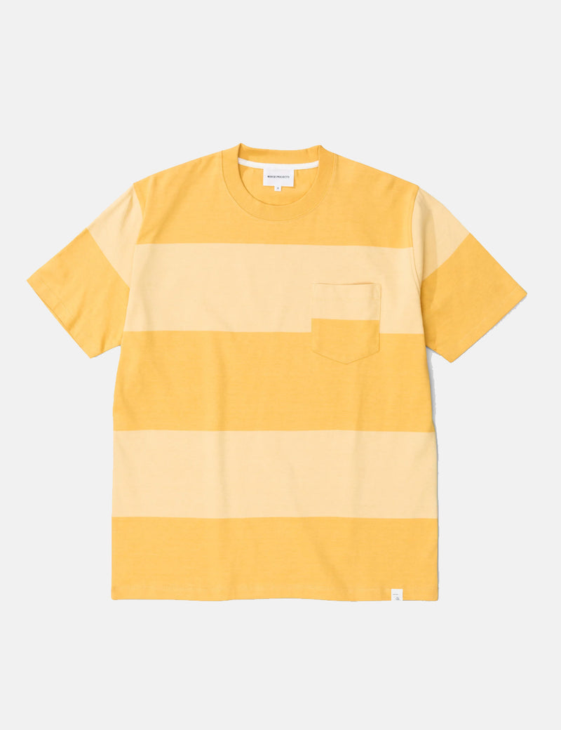 T-Shirt à Rayures Blocs Johannes Norse Projects - Sunwashed Yellow