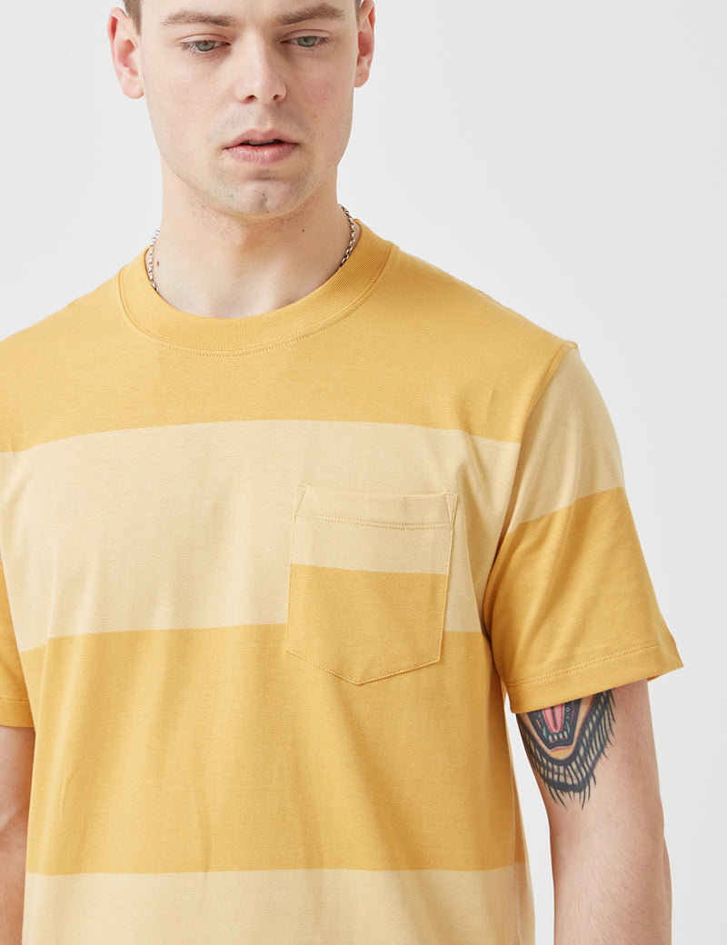 Norse Projects Johannes Block Stripe T-Shirt-Sunwashed Yellow