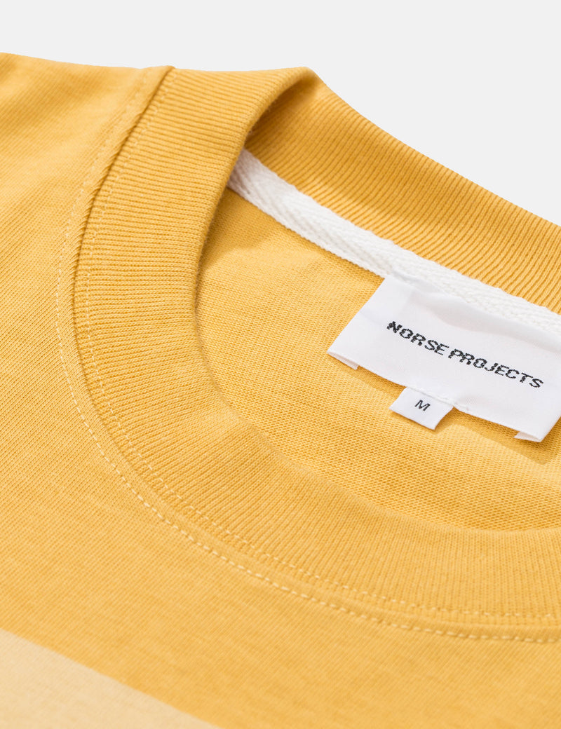 T-Shirt à Rayures Blocs Johannes Norse Projects - Sunwashed Yellow
