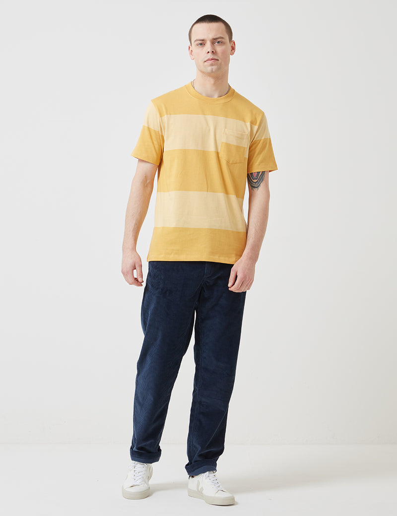 Norse Projects Johannes Block Stripe T-Shirt-Sunwashed Yellow