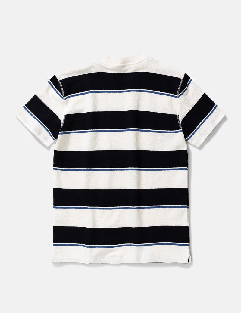 Norse Projects Johannes Textured StripeTシャツ-ダークネイビー