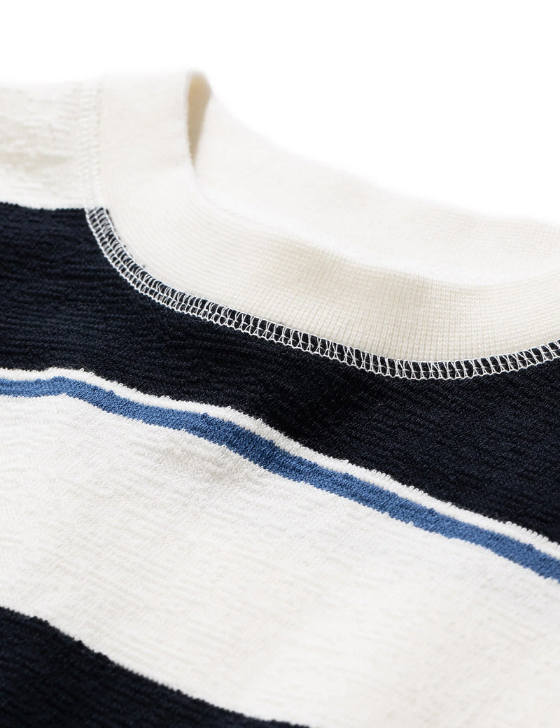 Norse Projects Johannes Textured StripeTシャツ-ダークネイビー