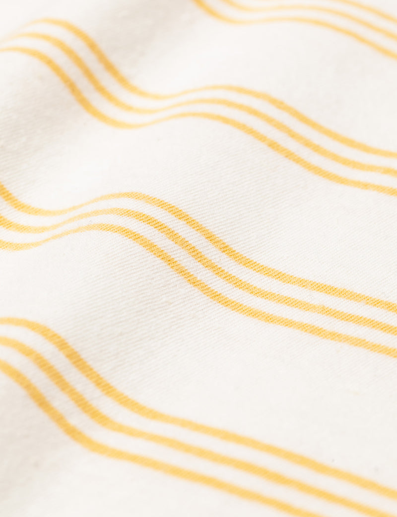 Norse Projects Johannes Cotton Linen Stripe T-Shirt - Sunrise Yellow