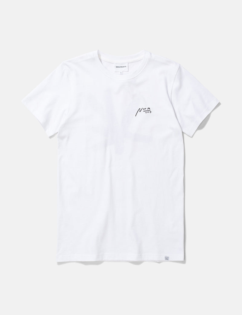T-Shirt à Logo Niels Sign Norse Projects - Blanc