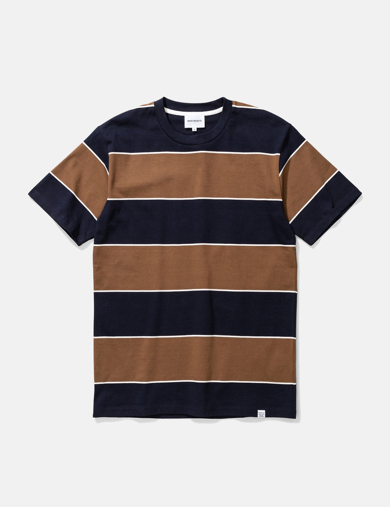 Norse Projects Johannes 3 StripeTシャツ-ラセット